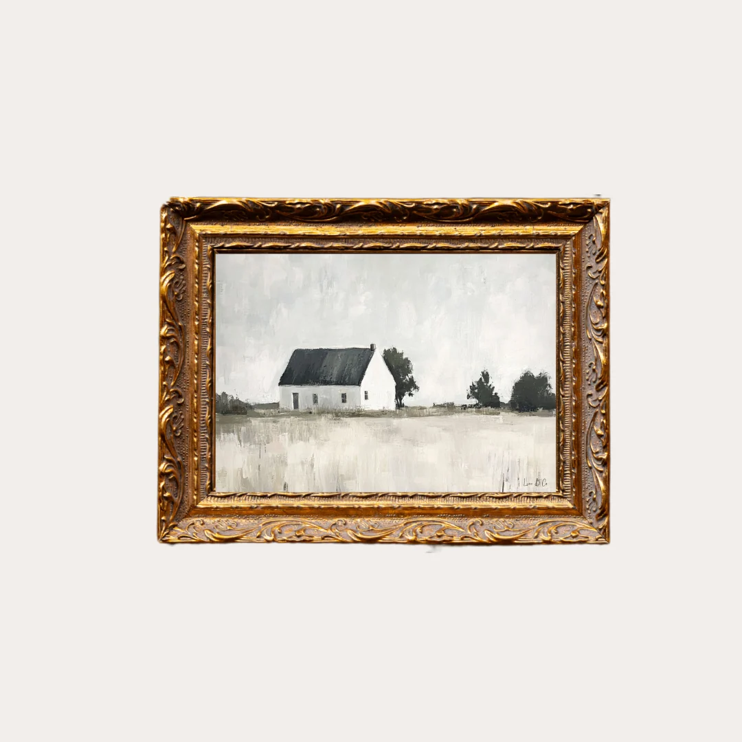 Petite Maison Blanche | French Brass Inspired Gold Mould Framed Art