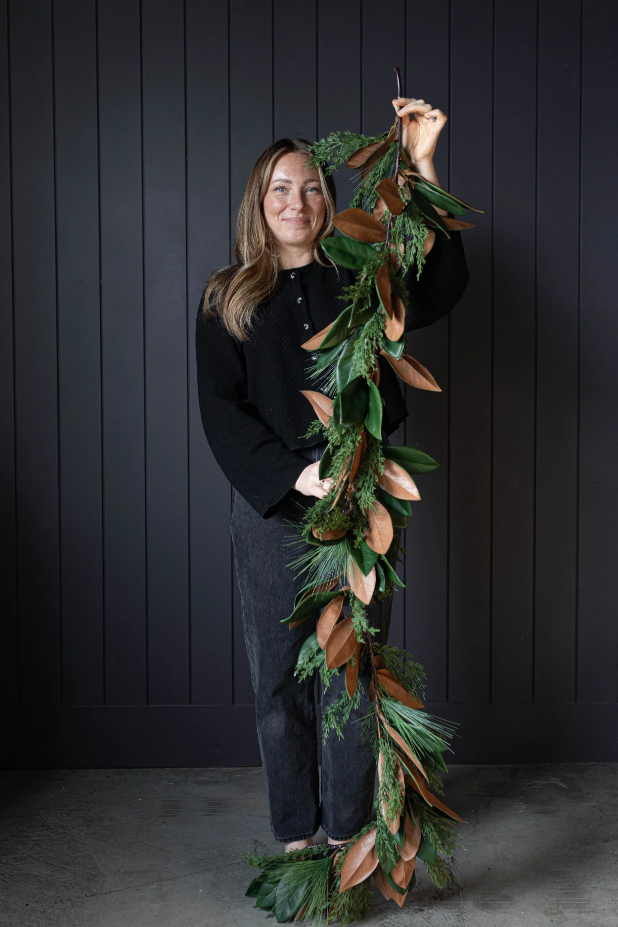 Magnolia Norfolk Cypress Mixed Real Touch Garland - 6 Ft