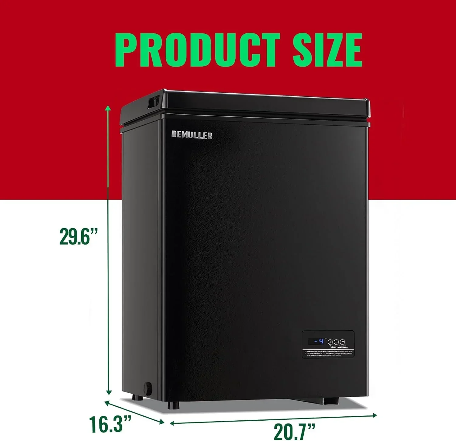 Chest Freezer 5.0Cubic Feet Deep Freezer Freestanding Freezers 2 Removable Stainless Steel Basket