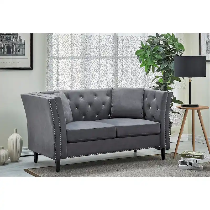Gracewood Hollow Sukikim Velvet Loveseat
