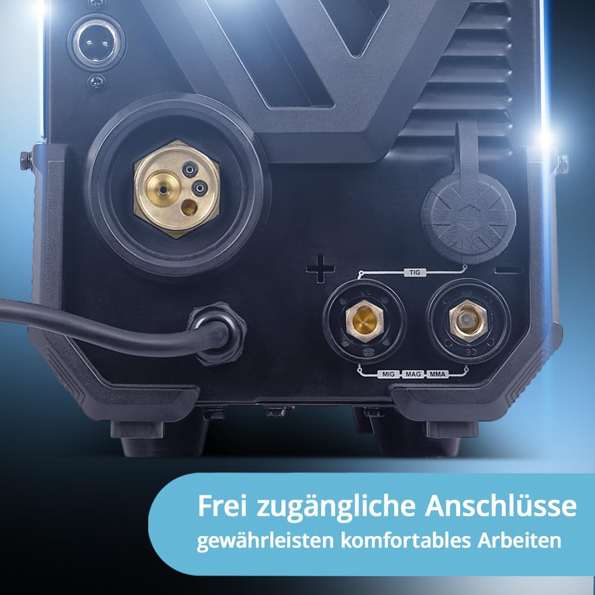 STAHLWERK Schutzgasschweißgerät 3-in-1 Kombi MTM-200 ST – Vollausstattung – WIG, MIG/MAG, MMA/E-Hand bis 200 A, synergischer Drahtvorschub, 4-Rollen-Antrieb, Fülldraht geeignet, Stahl, Dünnblech
