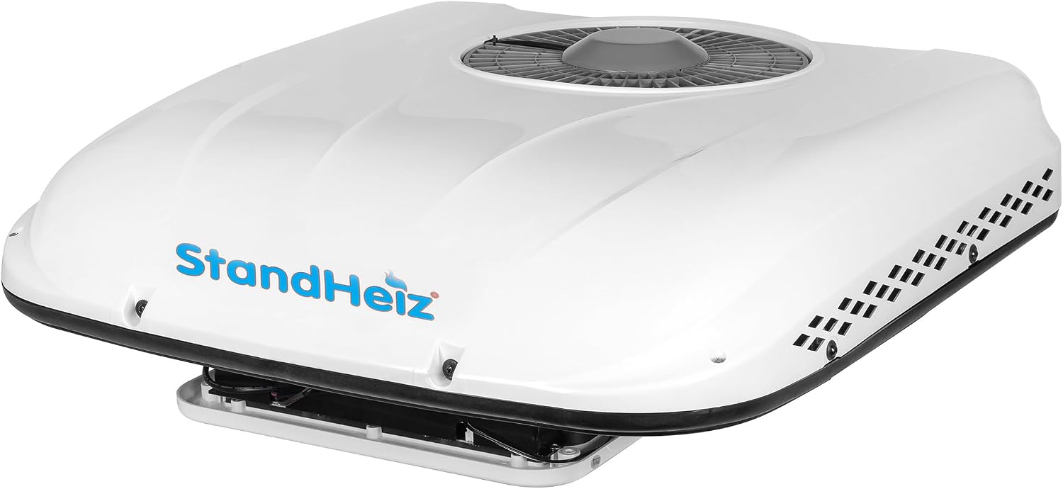 Dachklimaanlage, Standklimaanlage 12V 1800W StandHeiz Kühlleistung, Elektrisch, R134a Vorbefüllt – Kompakte Klimaanlage für Bagger, Traktor & LKW – 750W, 60dB Leise