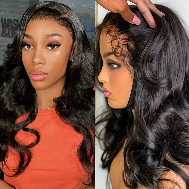 4C Edge Hairline Body Wave 13x4 HD Lace Front Wig with Curly Edges Baby Hair Wigs