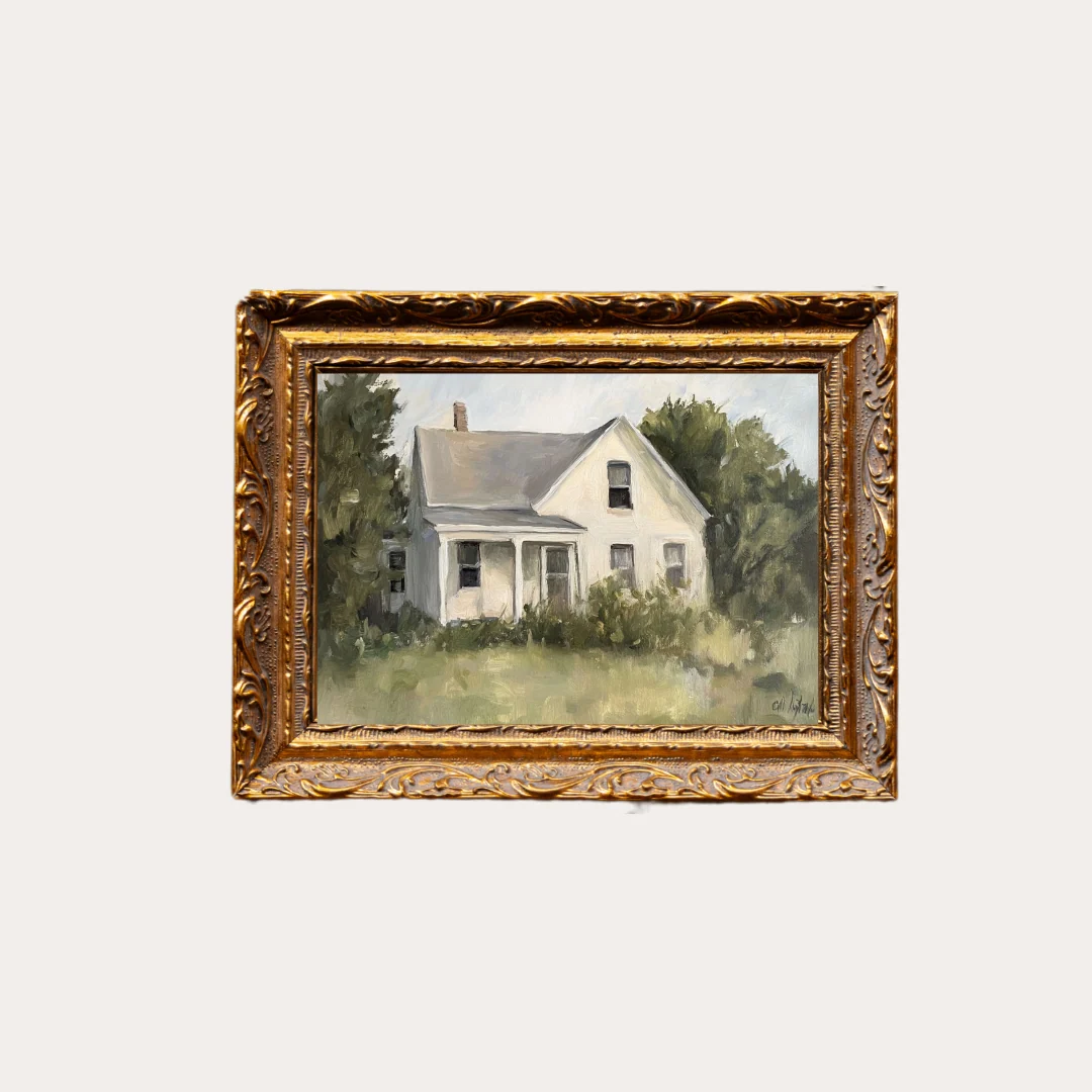 Petite Maison Dans La Vall��e | French Brass Inspired Gold Mould Framed Art
