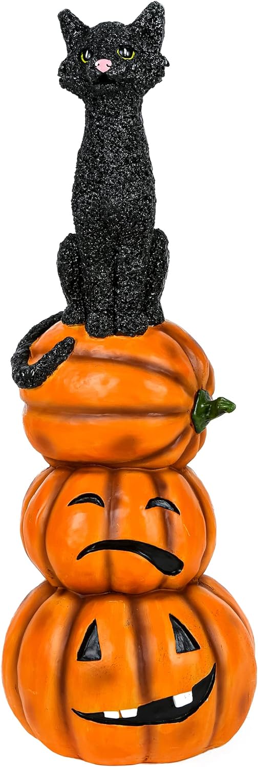 Black cat and a bunch of pumpkins, Halloween collection