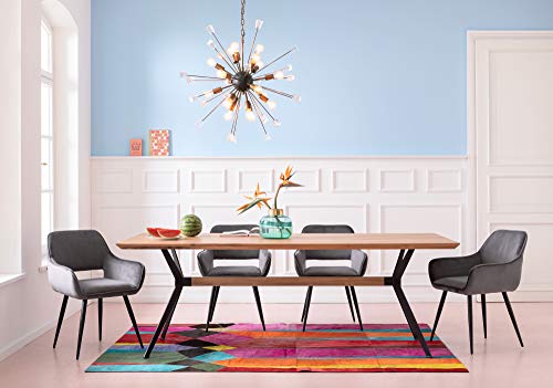 Kare Design San Francisco Sedia Con Braccioli, Grigio, Velluto, Altezza Piano Seduta 46Cm, 82X60X61 Cm, Sala Da Pranzo, Salotto, Ufficio Smart Working, Tavolo Grande : Amazon.it: Casa e cucina