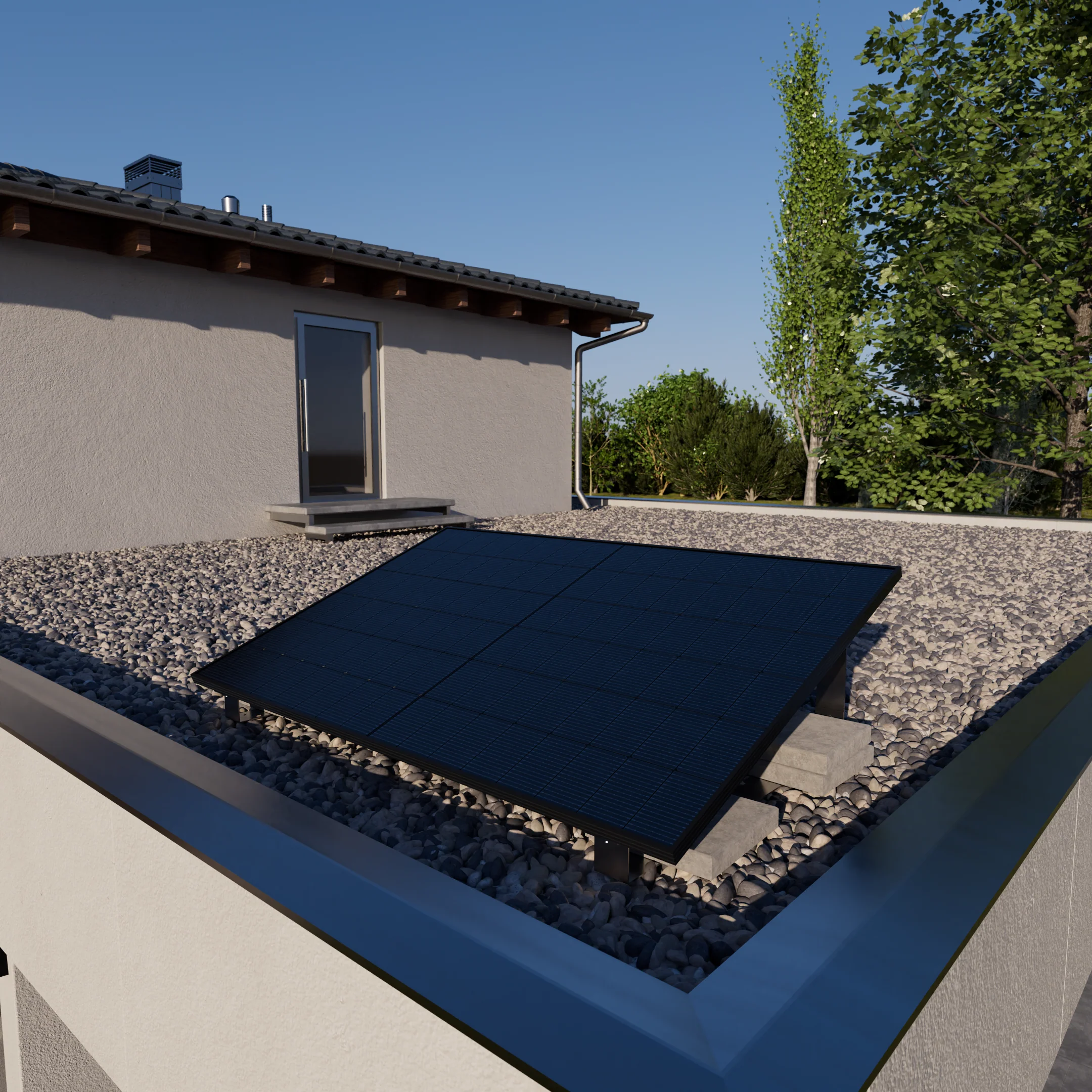 Flachdachhalterung für ein PV-Modul