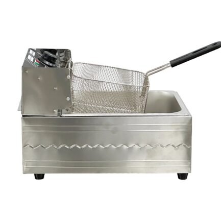 1600W Electric Deep Fryer, Stainless Steel Countertop Fryer Large Capacity, Thickening Multi-functional Fryer Commercial Single-chamber 2.5 Gallon