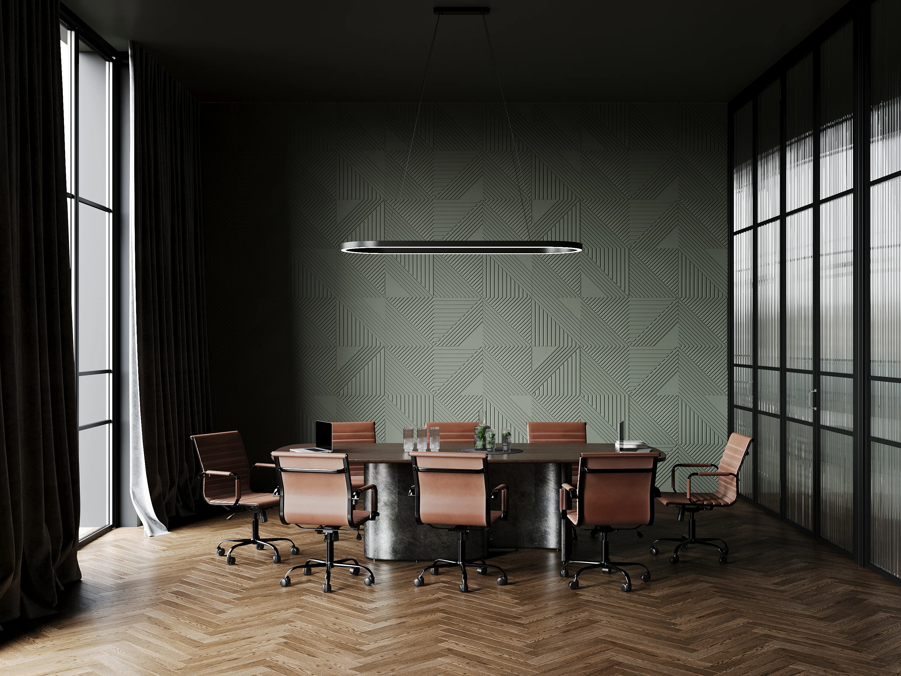 GYPSUM 3D WALL PANEL | TRINITY + LED 0021