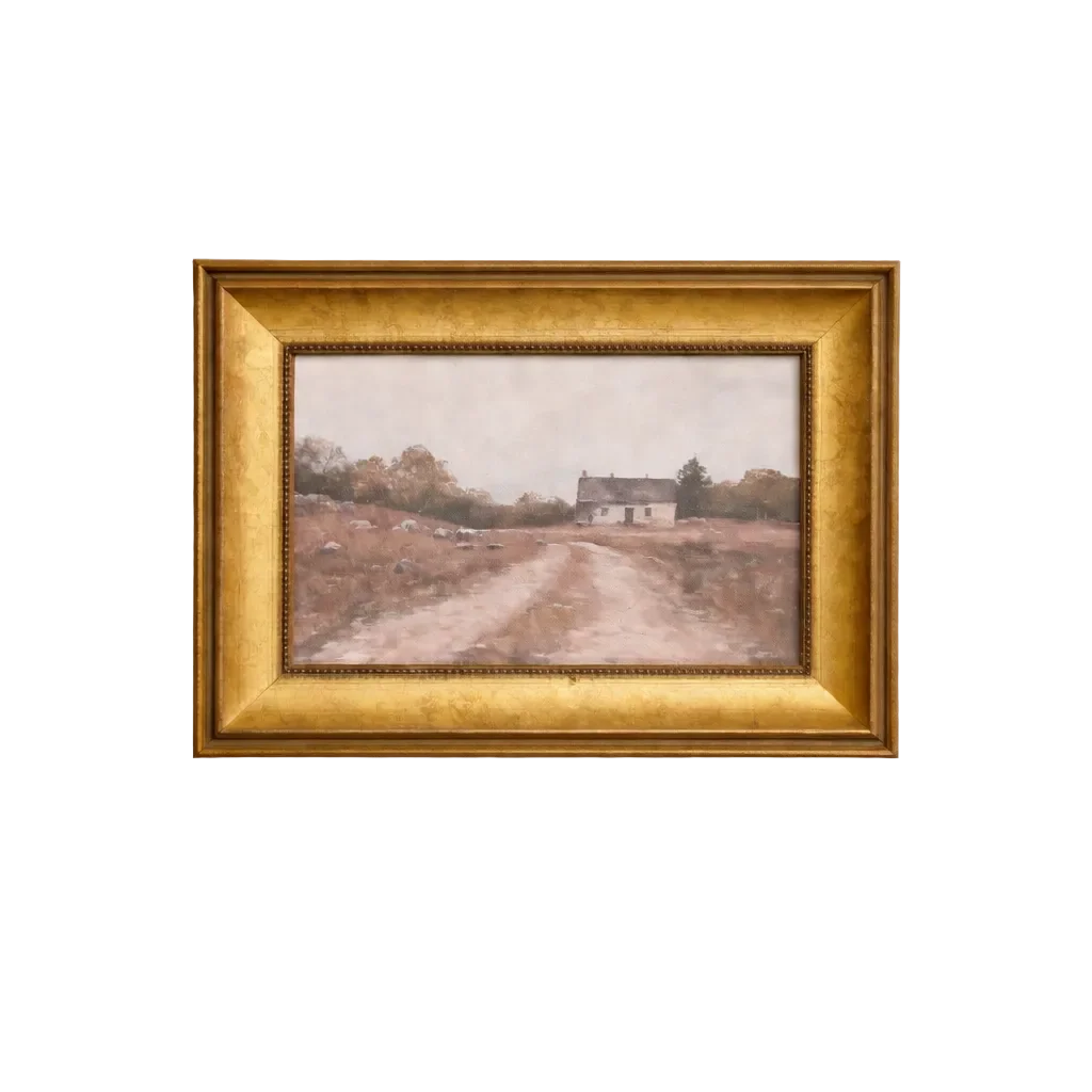 Vintage Farm House | Antique Inspired Brass Framed Art