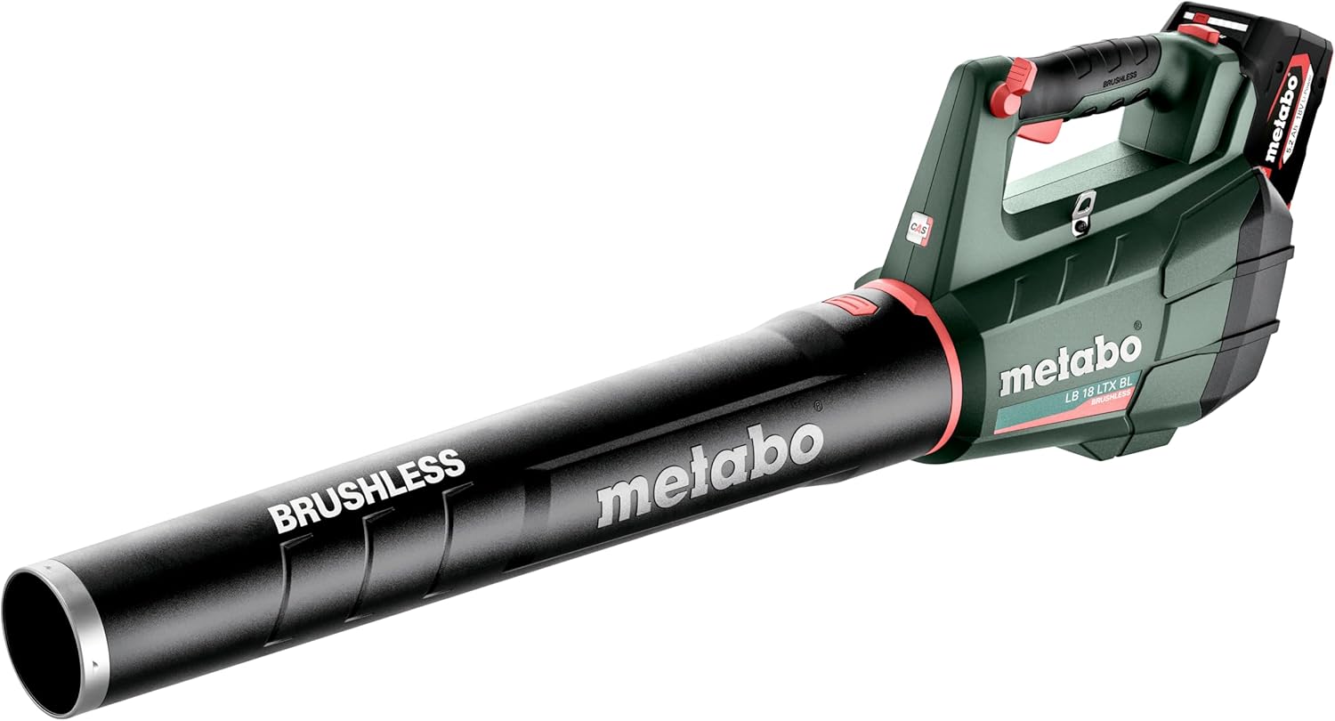 metabo Akku-Laubbläser LB 18 LTX BL - 601607650 - 18 V - Leiser Akku-Laubbläser mit starkem Motor und konstanter Blaskraft - Inkl. 2 Akkus und Ladegerät