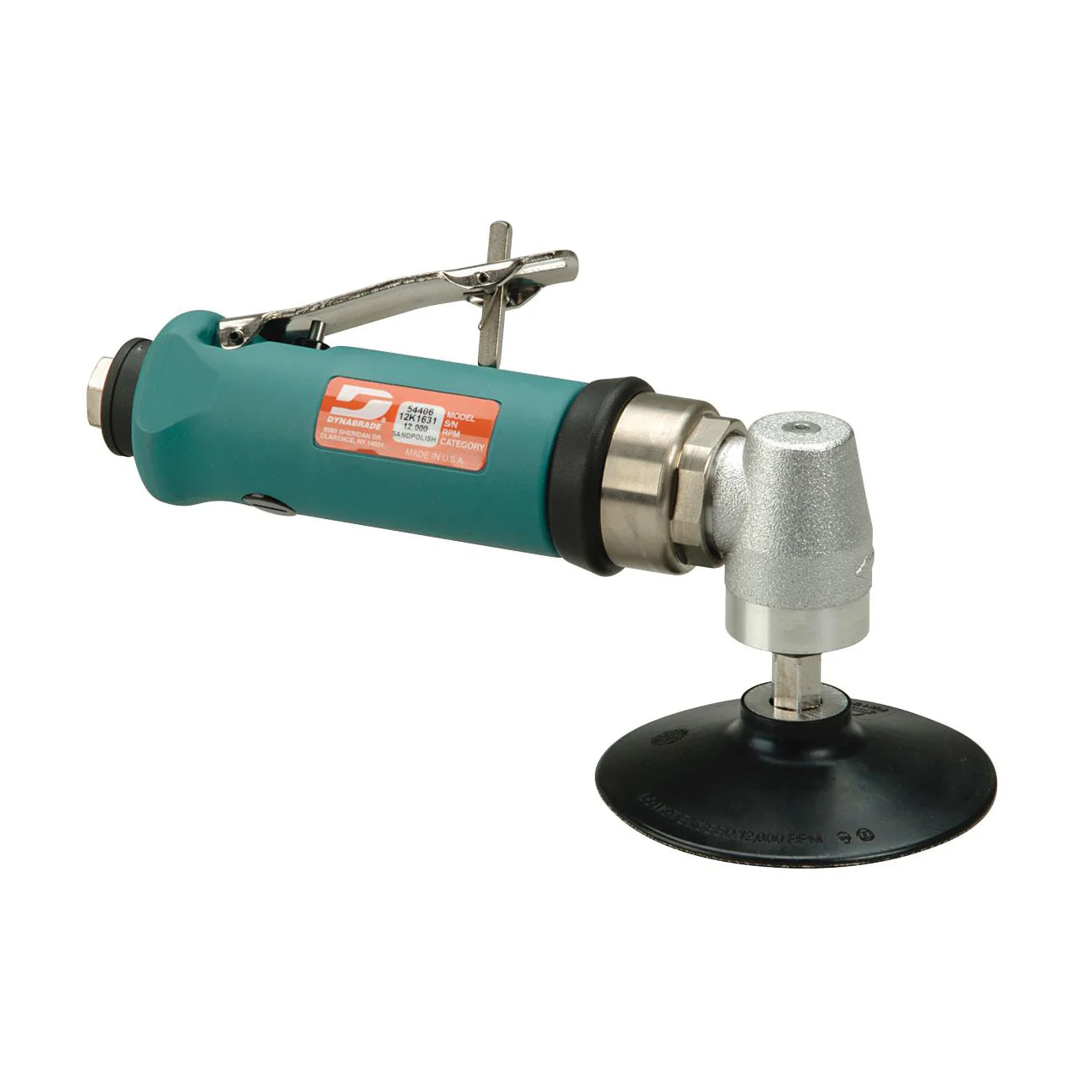 Dynabrade 54406  ~  4 Inch Diameter Right Angle Disc Sander .7 Hp 12000 Rpm Composite Geared Rear Exhaust Locking-Type Female Pad