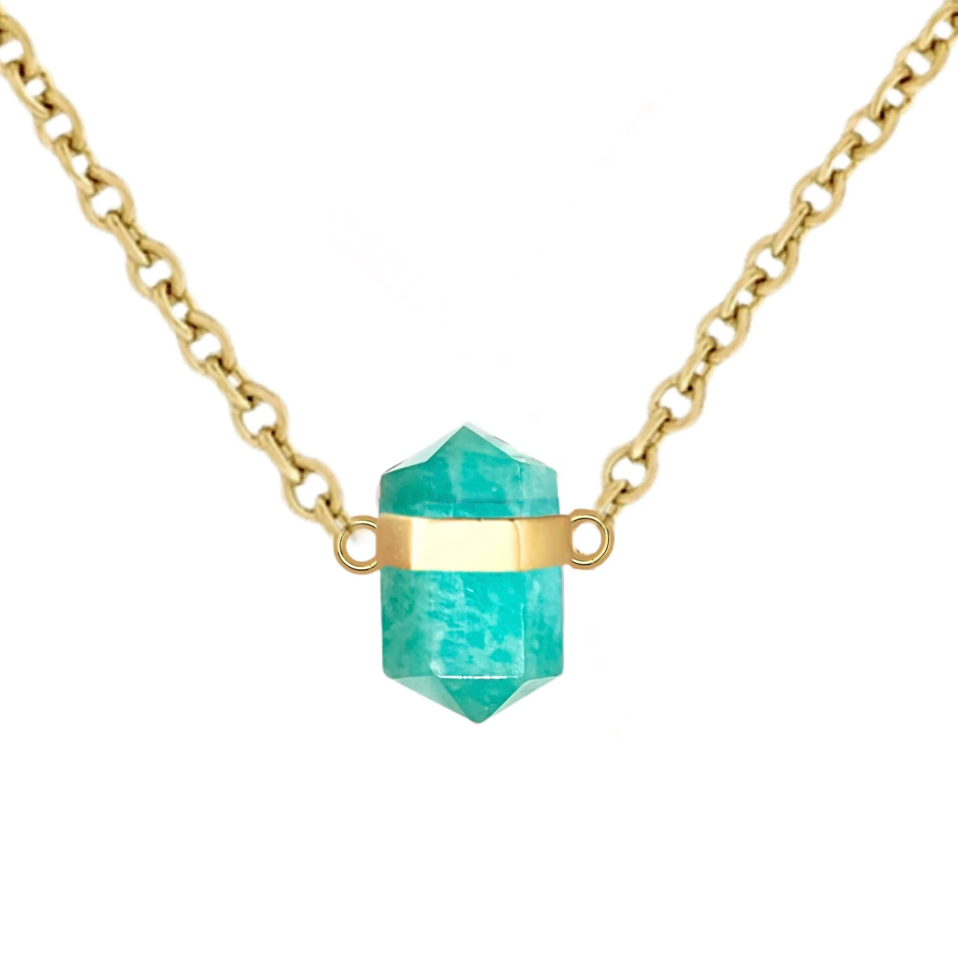 Laihas Crystal Kindness Gold Amazonite Necklace