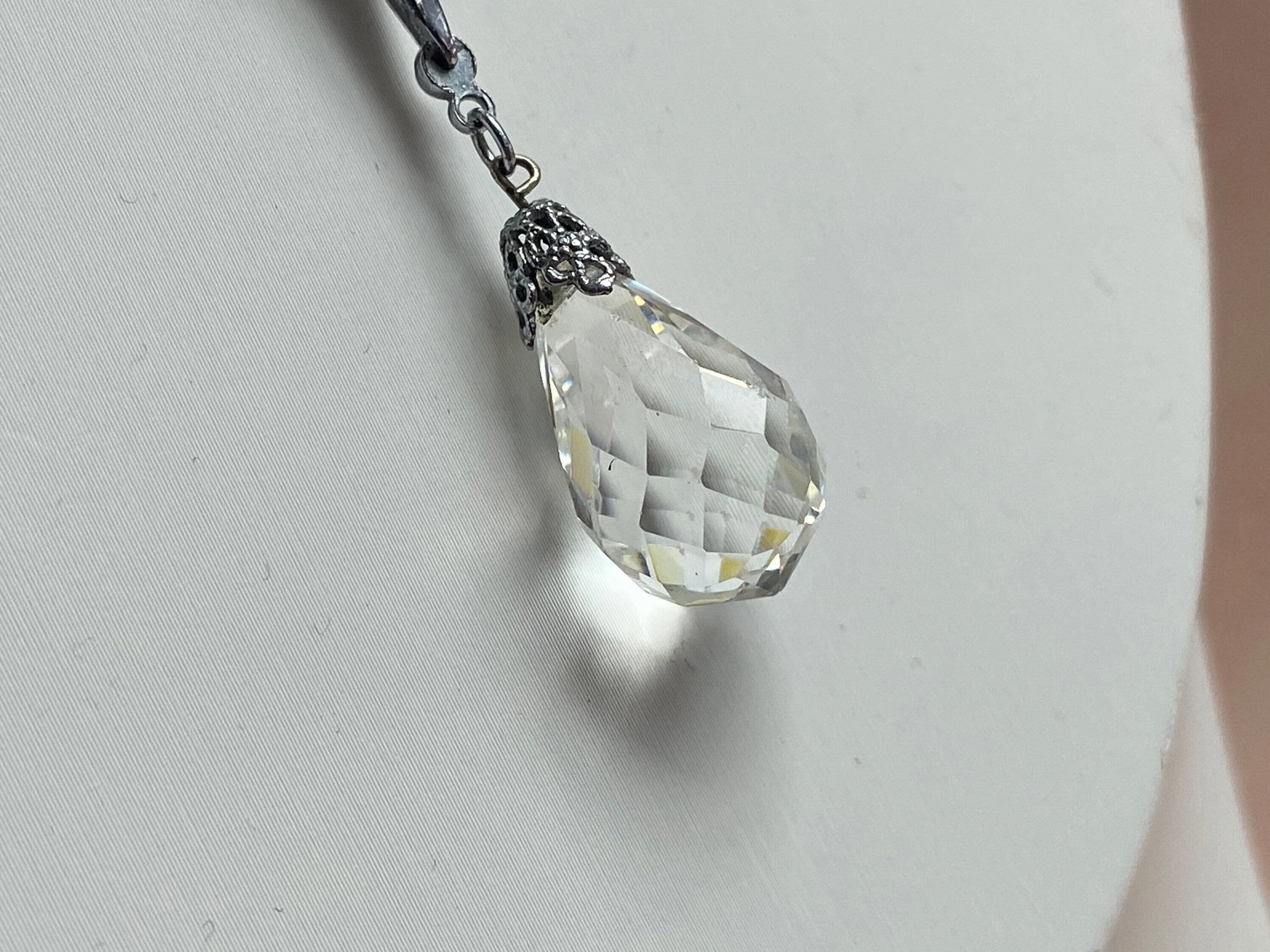 Antique Edwardian Lead Crystal Pendant