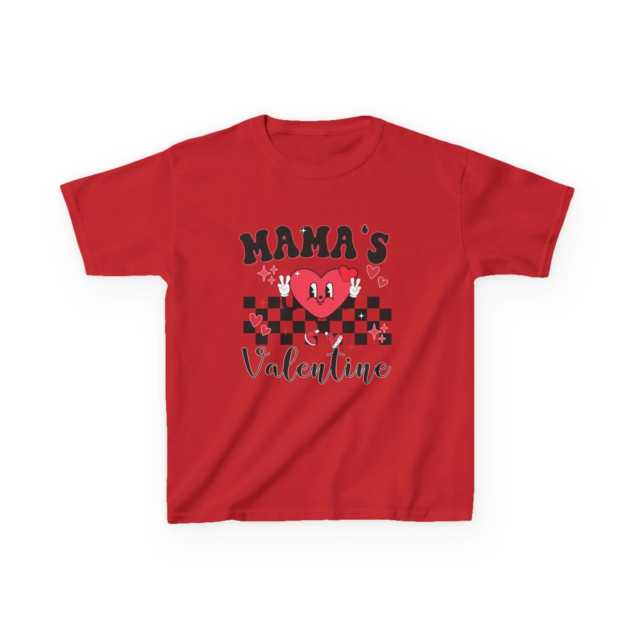 Mama's Valentine Kids Tee | Heart Checkerboard Valentine Shirt