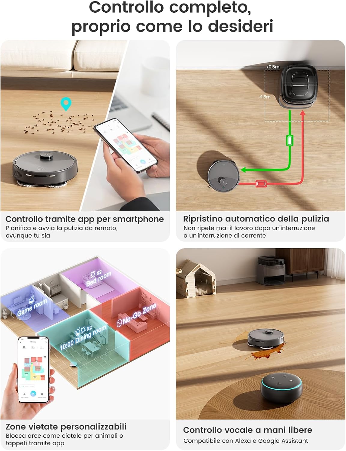 LEFANT M3 MAX Robot Aspirapolvere Lavapavimenti con Mappatura, 20.000Pa, Navigazione Laser dToF, Evitamento Ostacoli PSD, Svuotamento Riempimento, Panno Sollevabile, Asciugatura, WIFI/App/Alexa