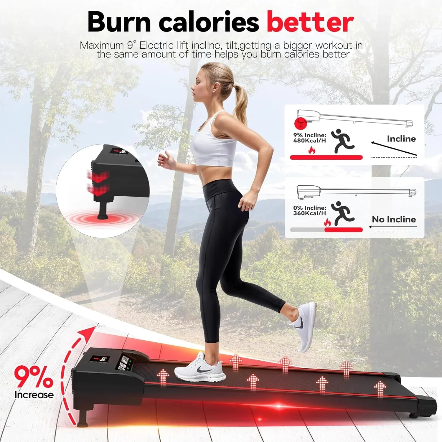 Sperax Walking Vibration Pad with APP 3 in 1 Under Desk Treadmill Walking Treadmill Pad