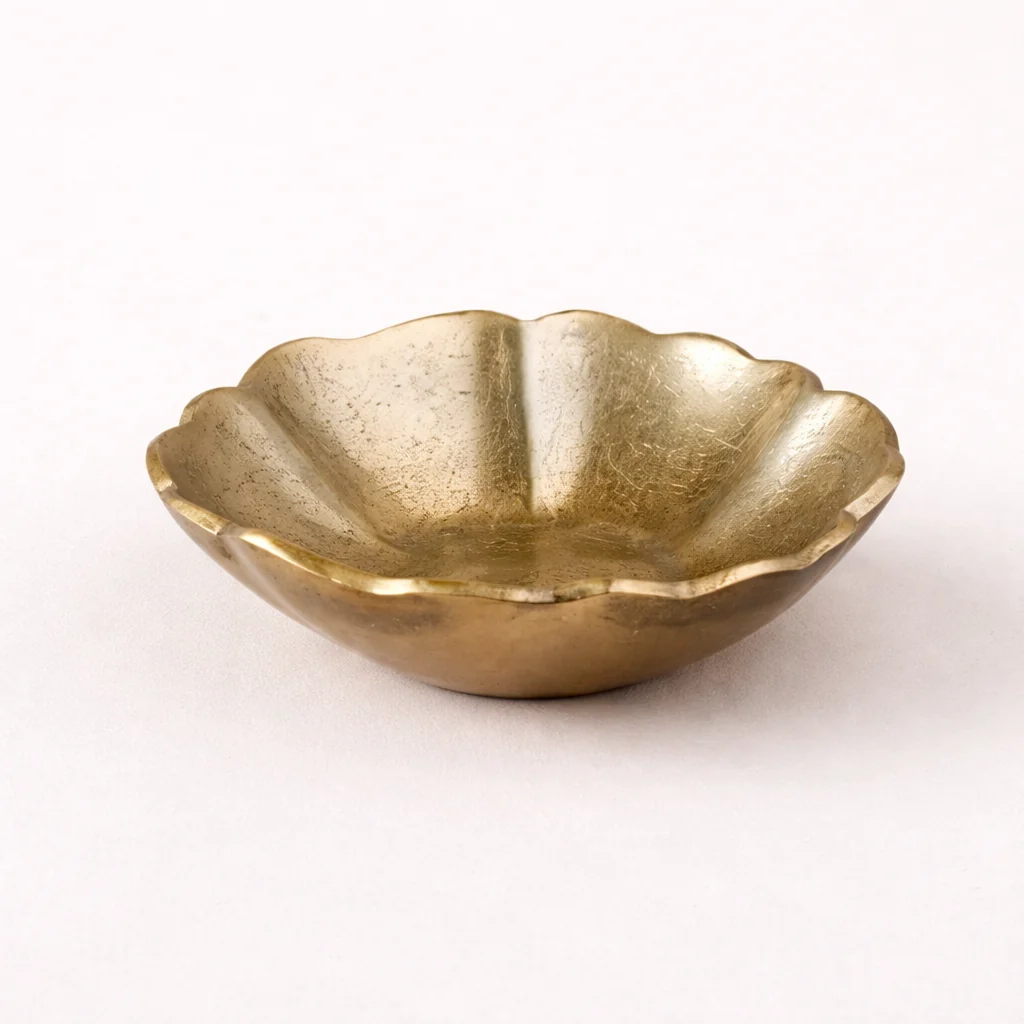 Aluminum Gold Wavy Bowl