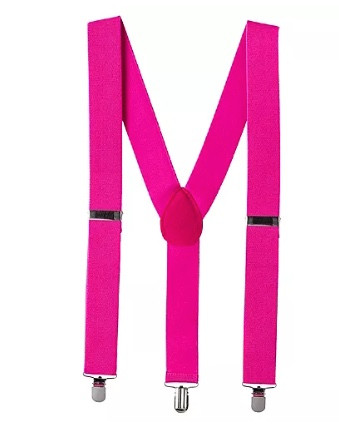 Womens Suspenders Bulk Hot Pink Clip On  WS1283D