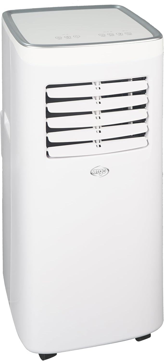 ARGO - Kompaktes mobiles Klimagerät – 3 Funktionen Kühlung Belüftung Entfeuchtung – 8000 BTU/h – Energieeffizienzklasse A – Weiß – 69 x 32,8 x 33,4 cm – ARG-ETIENNE