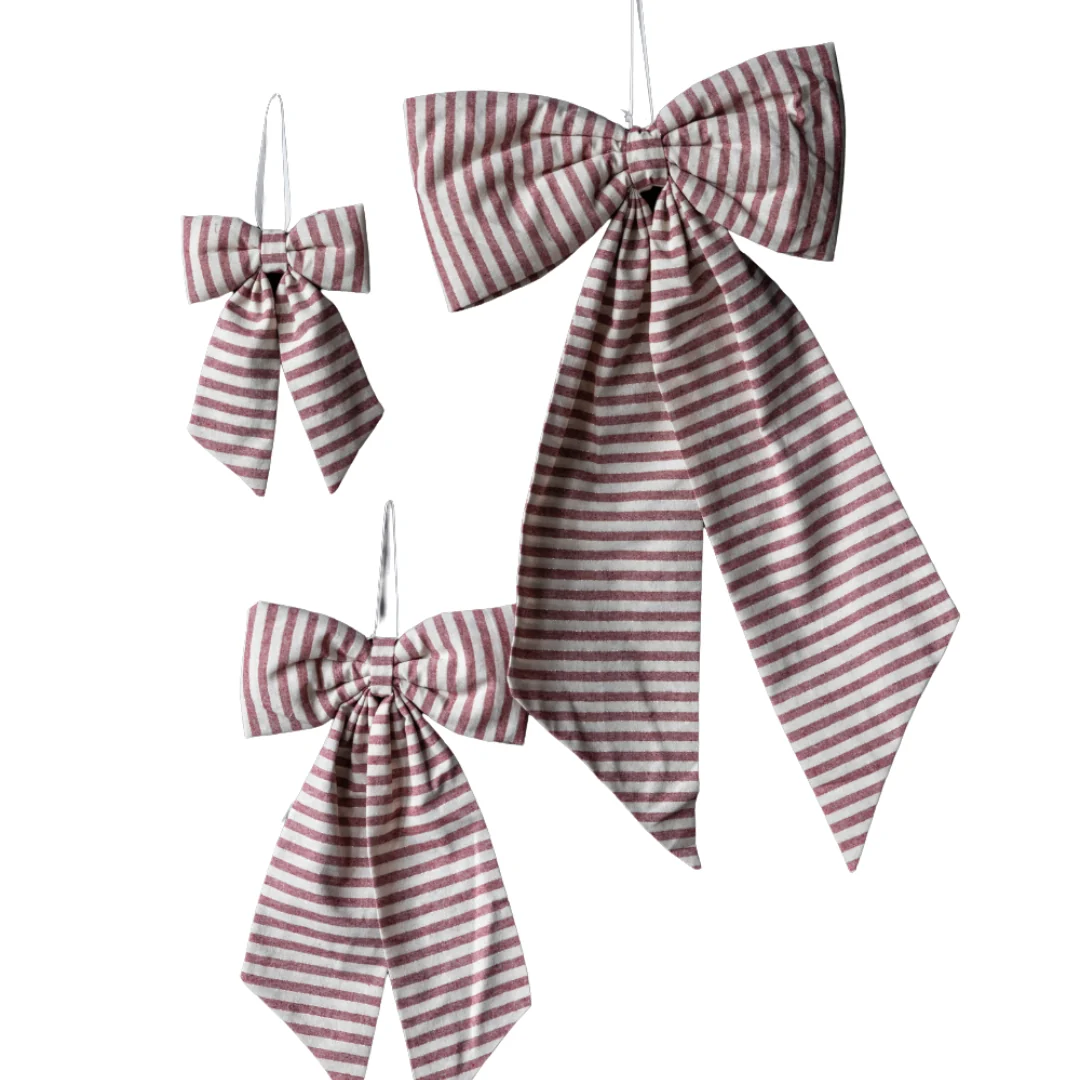 Striped Red Fabric Bows