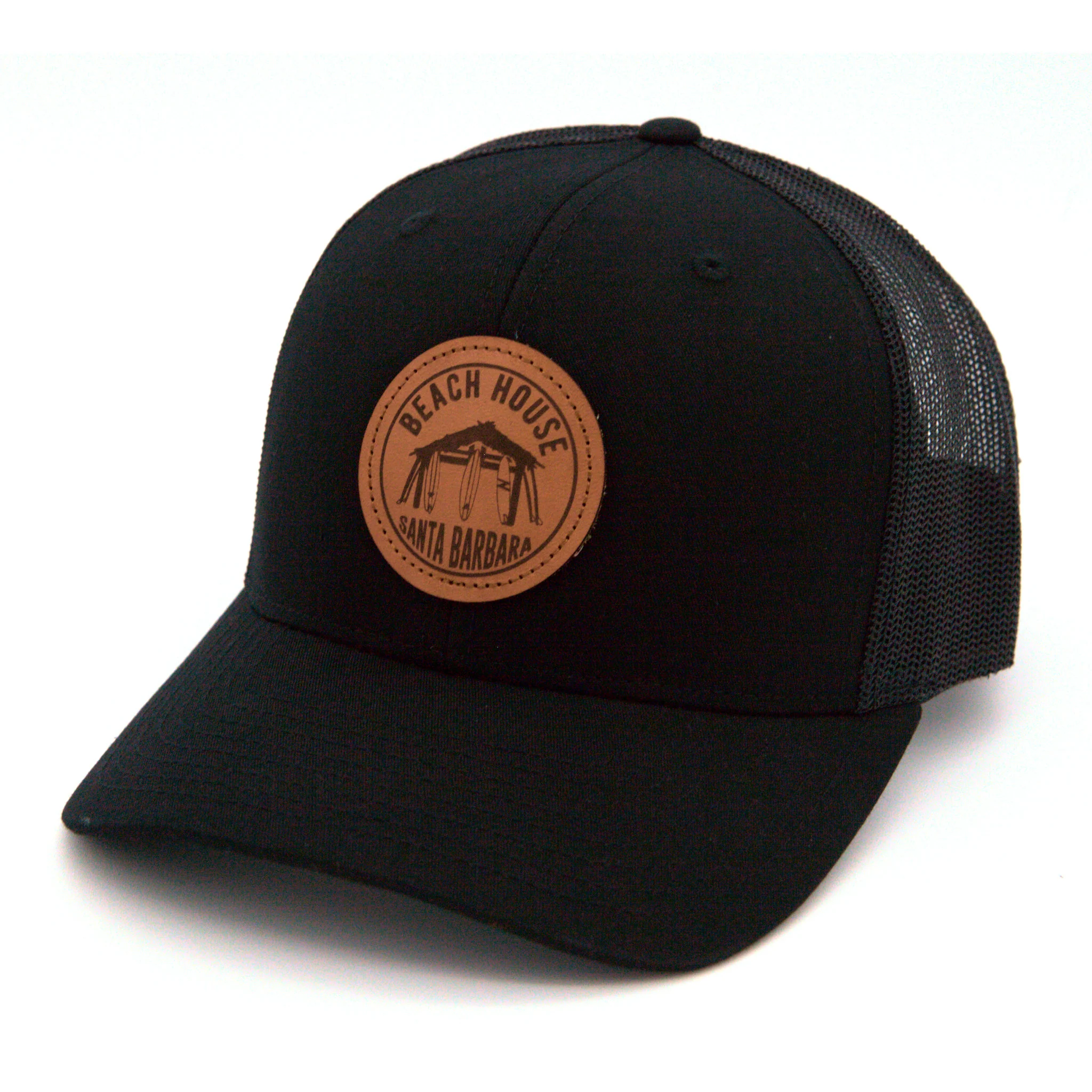 Beach House Faux Leather Beach Hut Trucker Hat