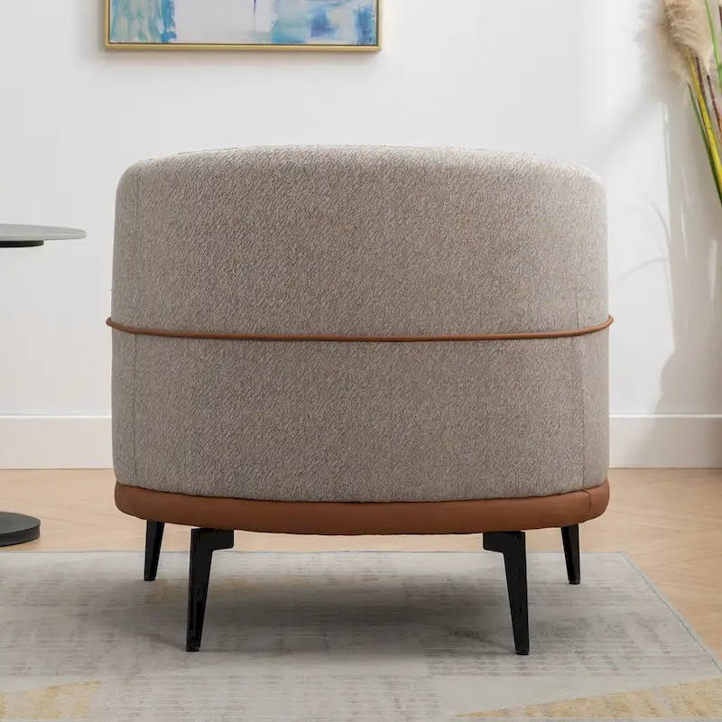 Modern Two-tone Barrel Fabric Chair