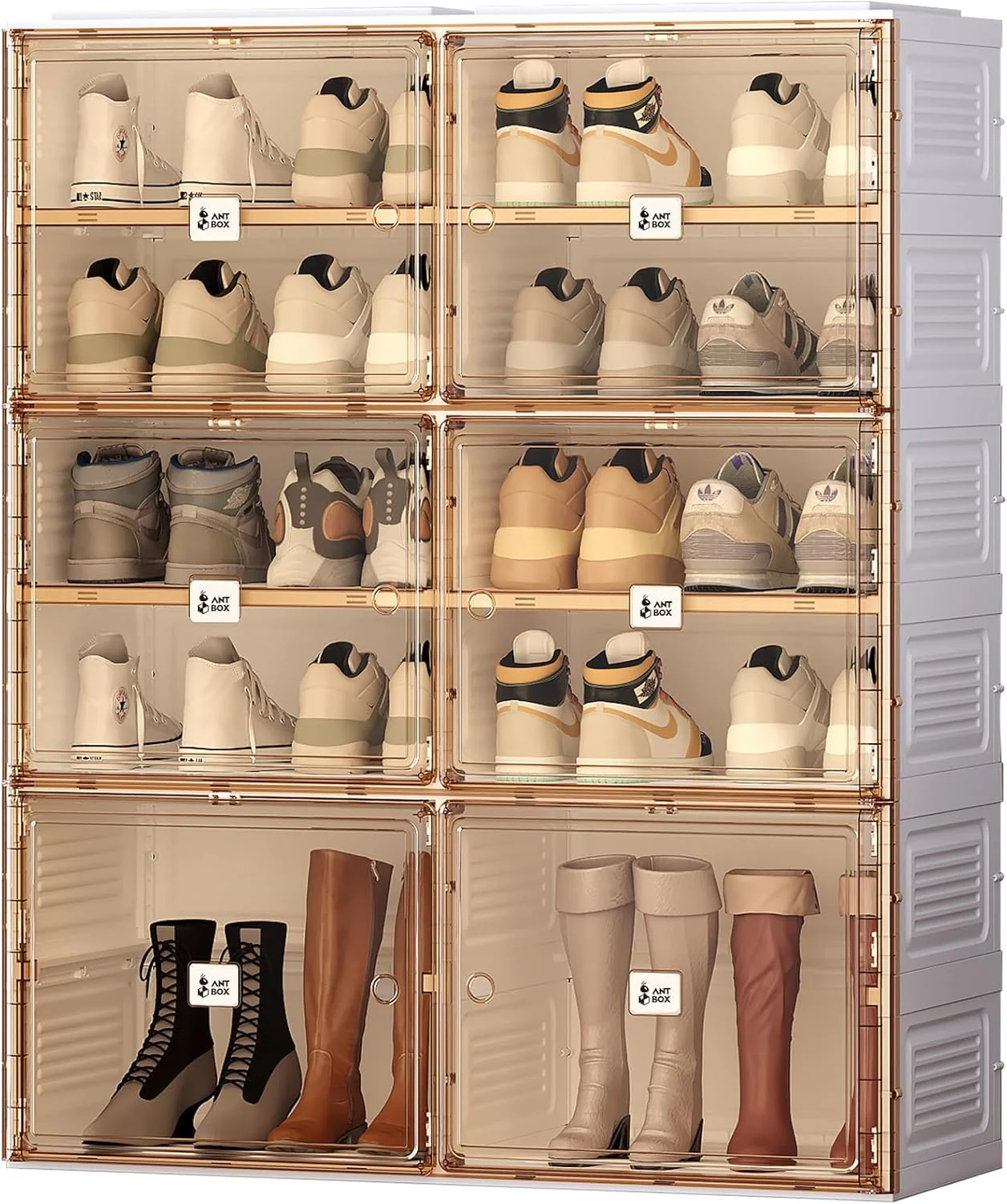 ANTBOX Portable Shoe Rack Organizer for Closet Entryway, Stackable Sneaker Storage