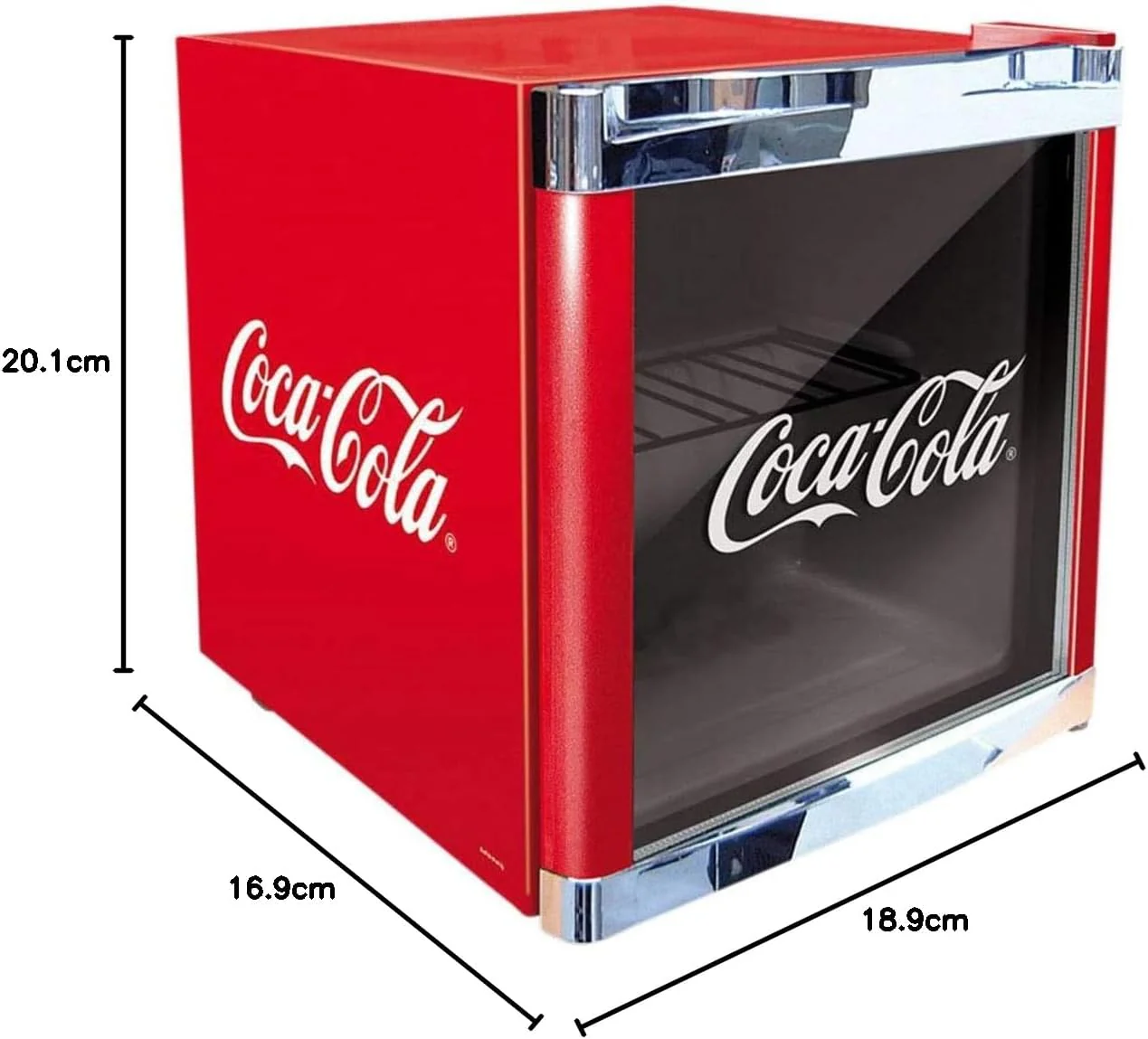 °CUBES Frigorifero per bottiglie Coca-Cola Classic/ 51 cm di altezza / 98 kWh/anno / 48 L vano frigorifero
