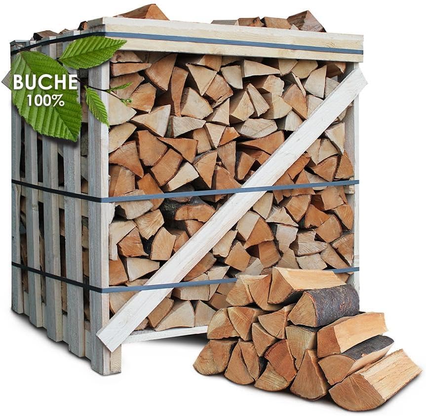 JSM-Brennholz Brennholz Buche - Scheitänge 25cm / 33 cm - 1,6 SRM/ 1RM - 1 Palette - für Kamin, Ofen, Grill, Smoker (Scheitlänge 25 cm)