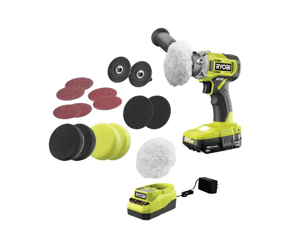 ONE    Set di levigatrici wireless da 18 V, con batteria da 2,0 Ah, caricatore e set di accessori per levigatrice/levigatrice da 8 pezzi : Amazon.it: Fai da te