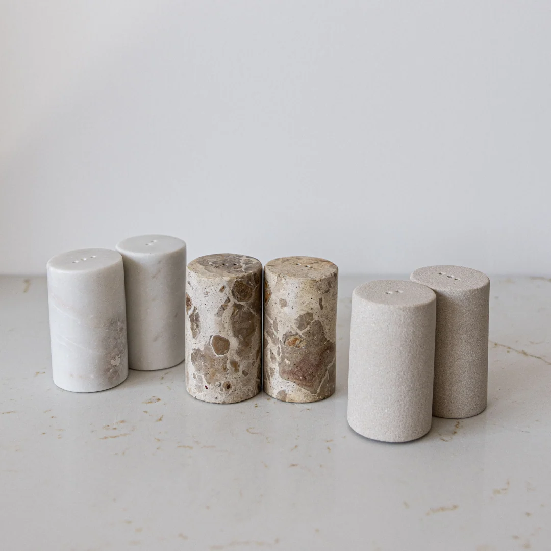 White Marble Salt & Pepper Shakers