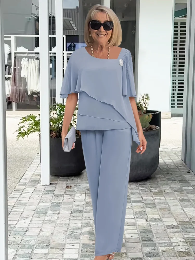Women��s Elegant Two Piece Pants Set Stylish Summer Outfit