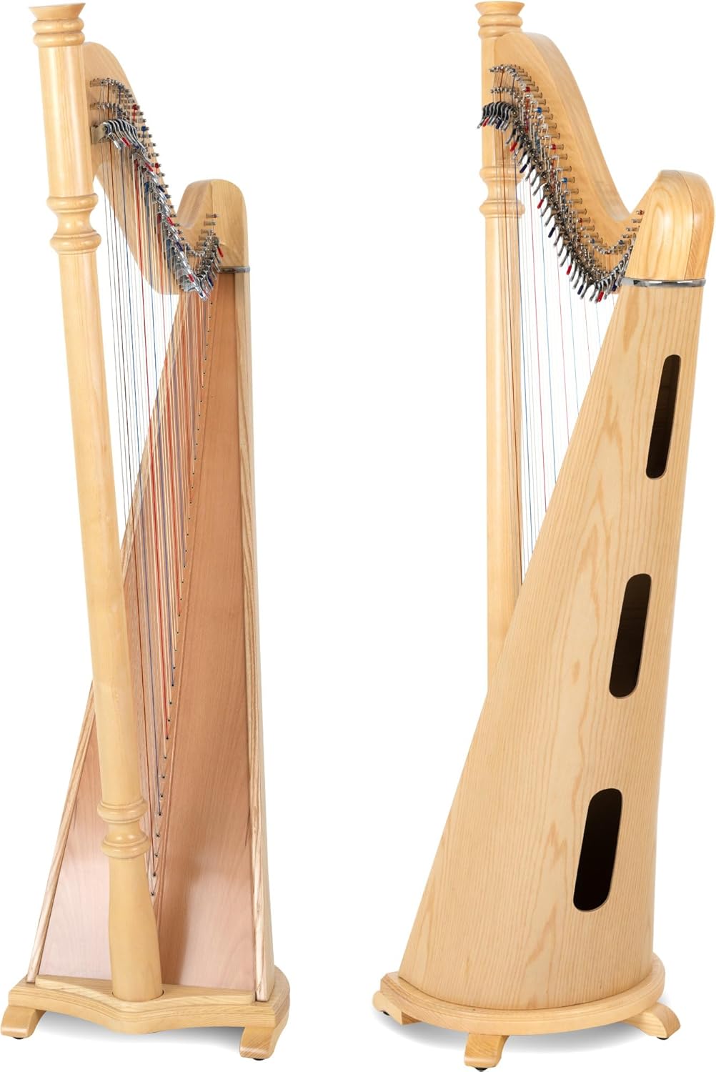 Classic Cantabile P-38 Hakenharfe - Einsteiger-Harfe mit 38 Saiten - In Es-Dur gestimmt - Mit Halbtonmechanik - Aus Esche, Buche und Fichte gefertigt - Tasche und 2 Stimmschlüssel - Höhe: 152 cm
