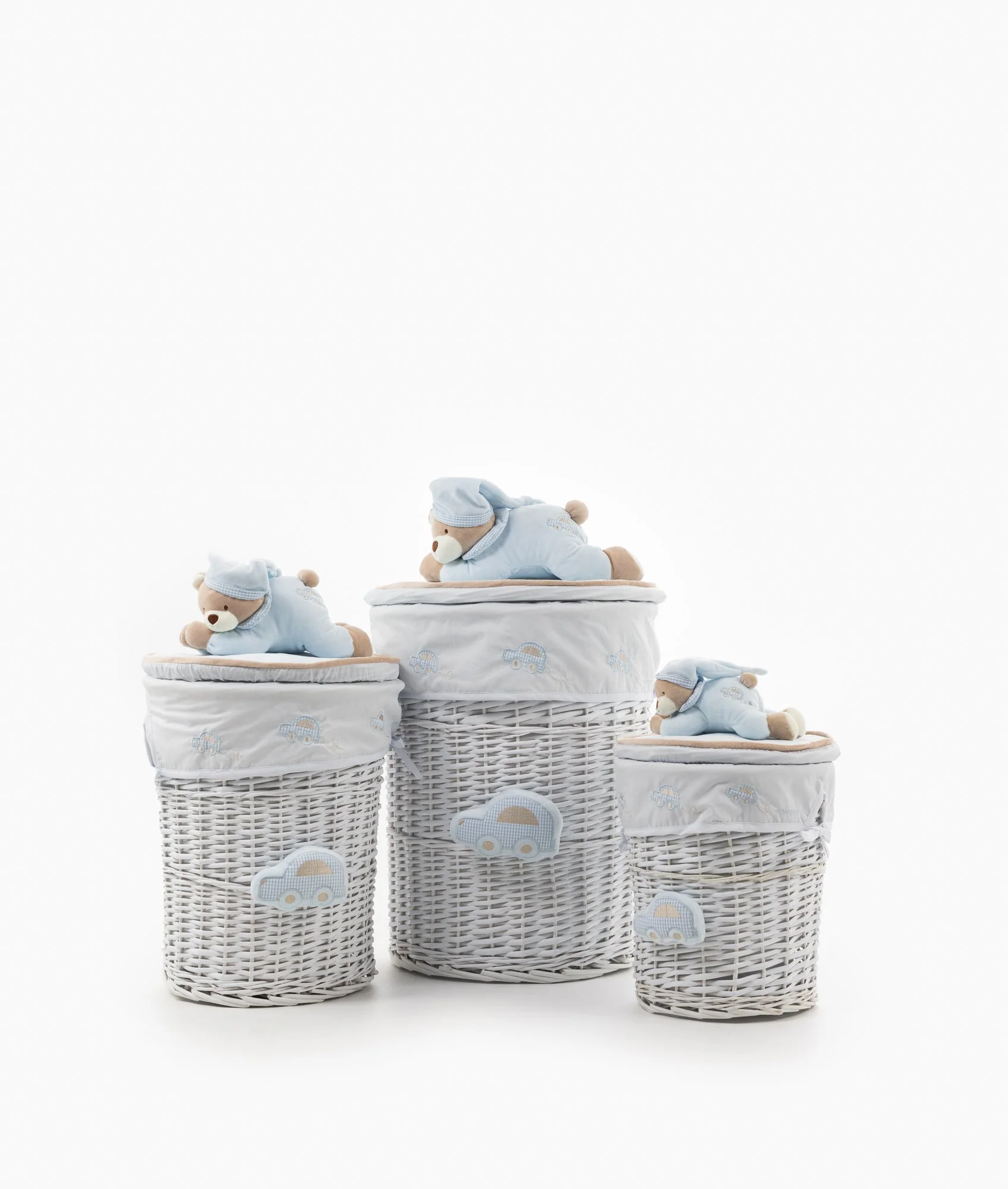 Round Laundry Basket Set | Blue