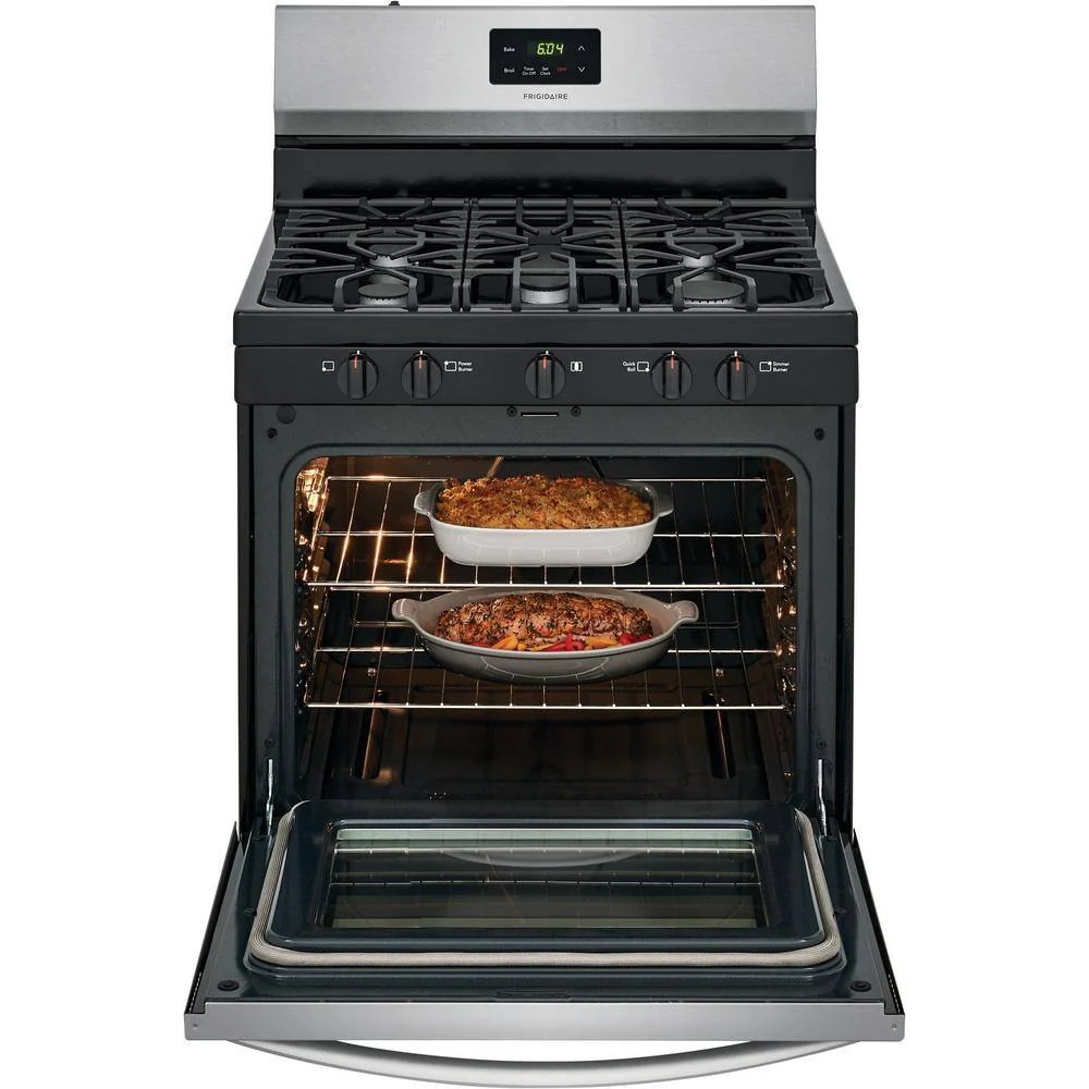 Frigidaire 30 inch (76 cm) wide freestanding 5-burner stainless steel gas hob FCRG3052AS