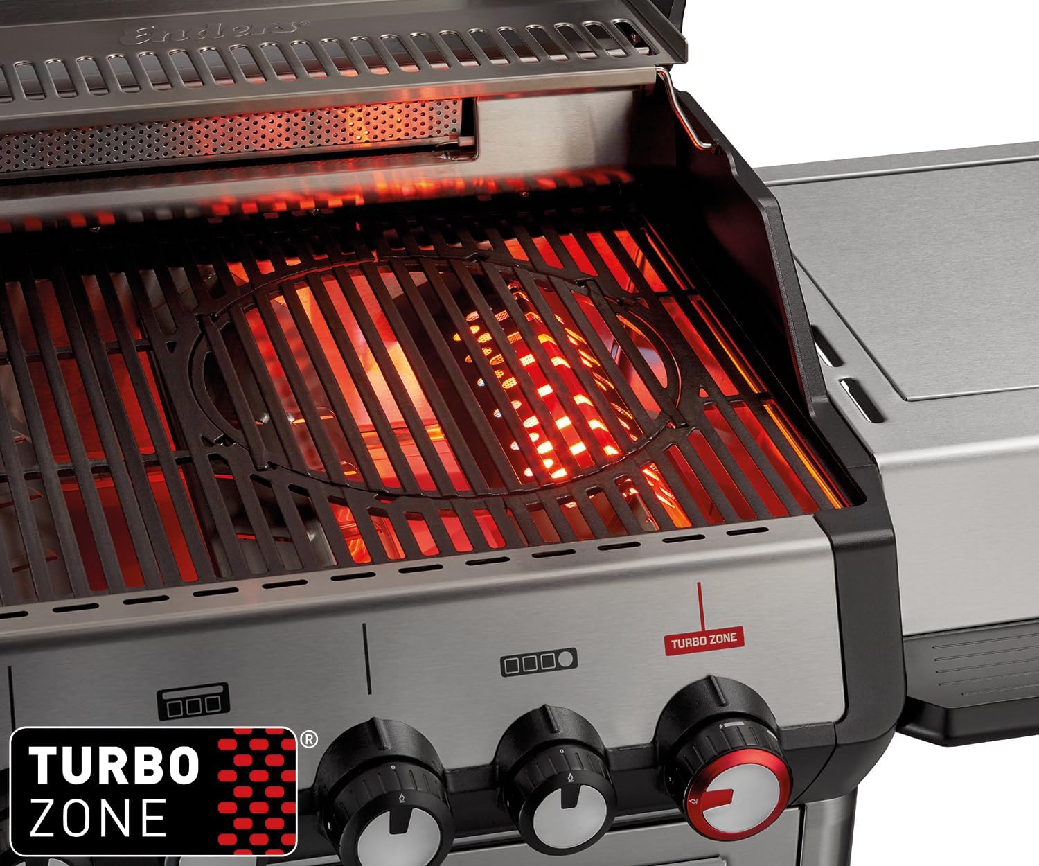 Enders® Gasgrill Monroe Pro 4 SIKR Turbo, 4-Brenner, mit Kocher und Infrarot-Heckbrenner, PanoVision Sichtfenster, Gussrost, Aluguss Grill, 800 °C TURBO ZONE™, SIMPLE CLEAN™, #8362