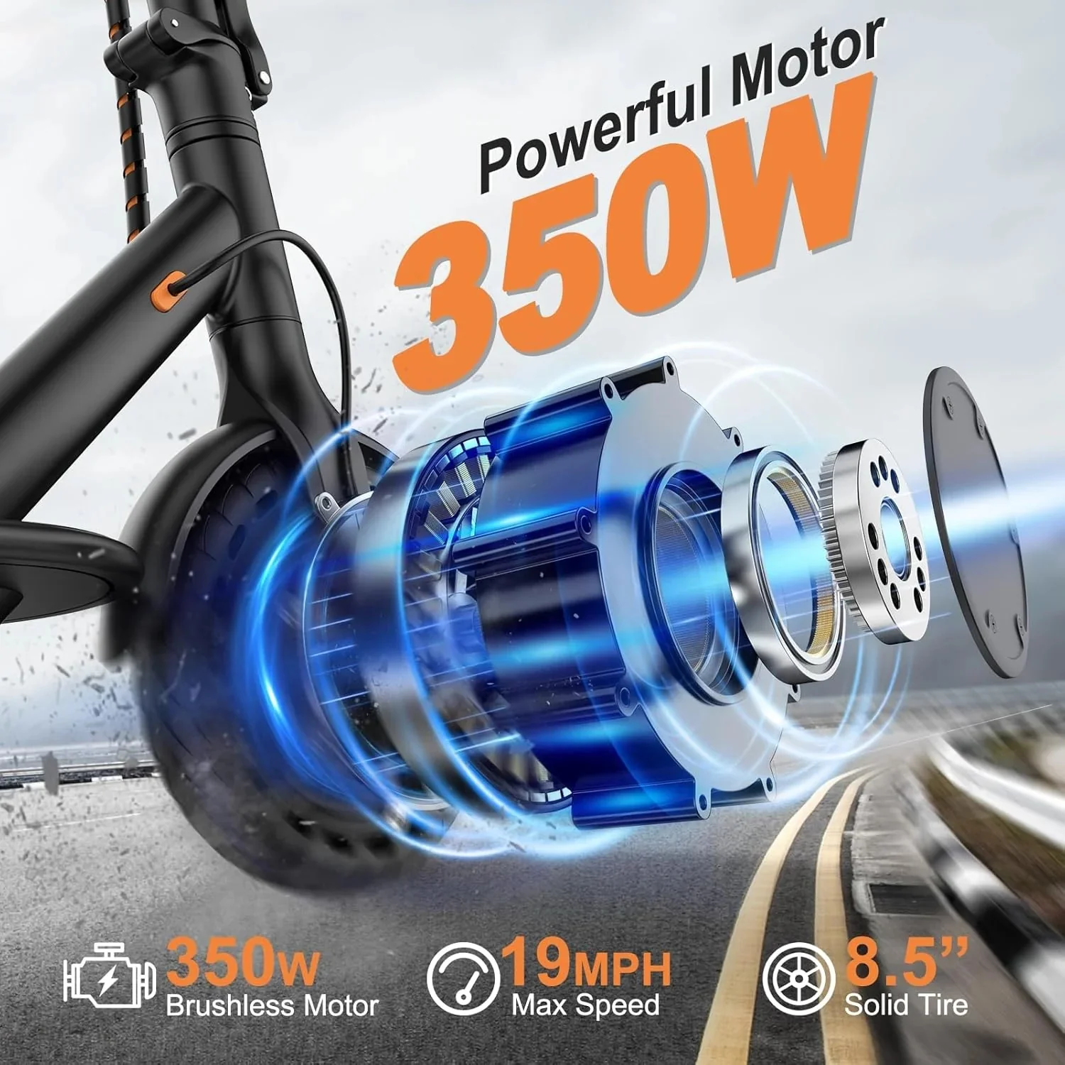 Electric scooter, 350W/500W powerful motor, 8.5