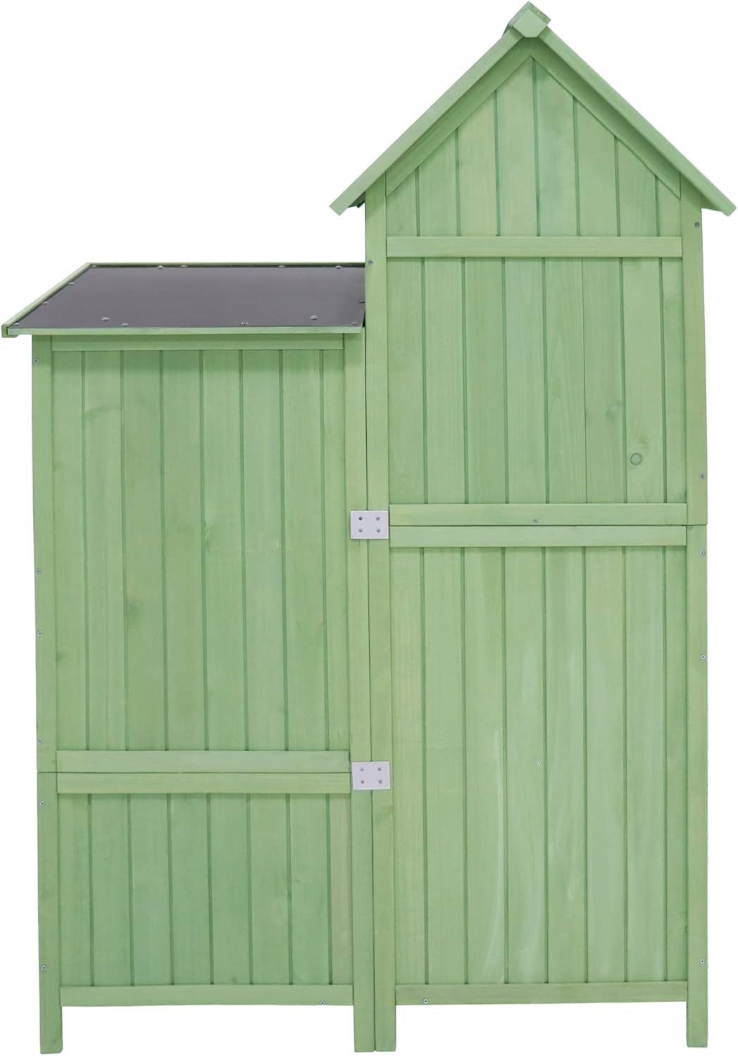 Gerätehaus Gartenschrank Geräteschuppen Geräteschrank, BxT: 118x54cm, 118X54X173cm (BxTxH), wetterfest, Holz, PVC-Dach (Set, 1 St., 1 x Geräteschrank) (Grünes)