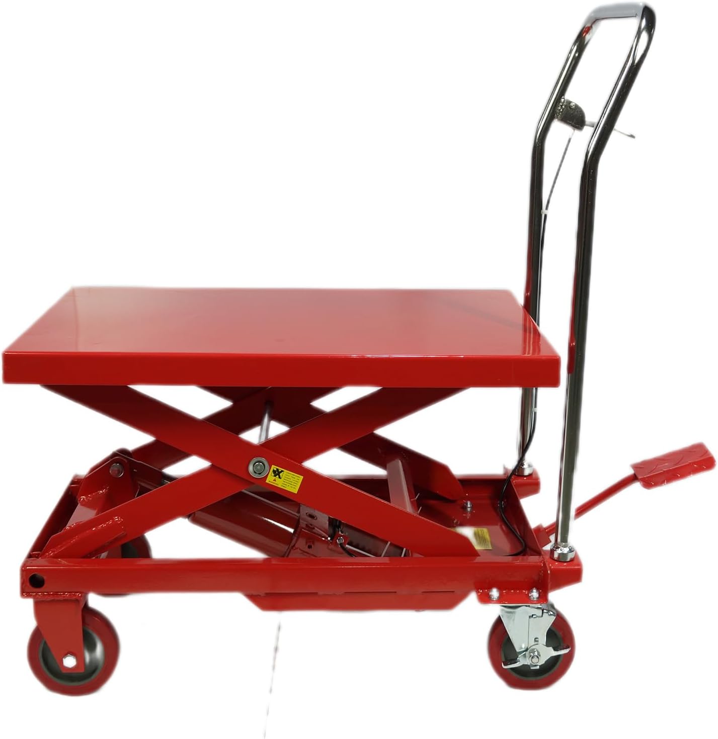 500 LBS Hydraulische Schaarlift Tafelwagen C Hefhoogte 76 cm C Dubbele Schaarlift met 4 Wielen en Antislipmat C Hydraulische Heftafel voor Materiaalbehandeling en Transport