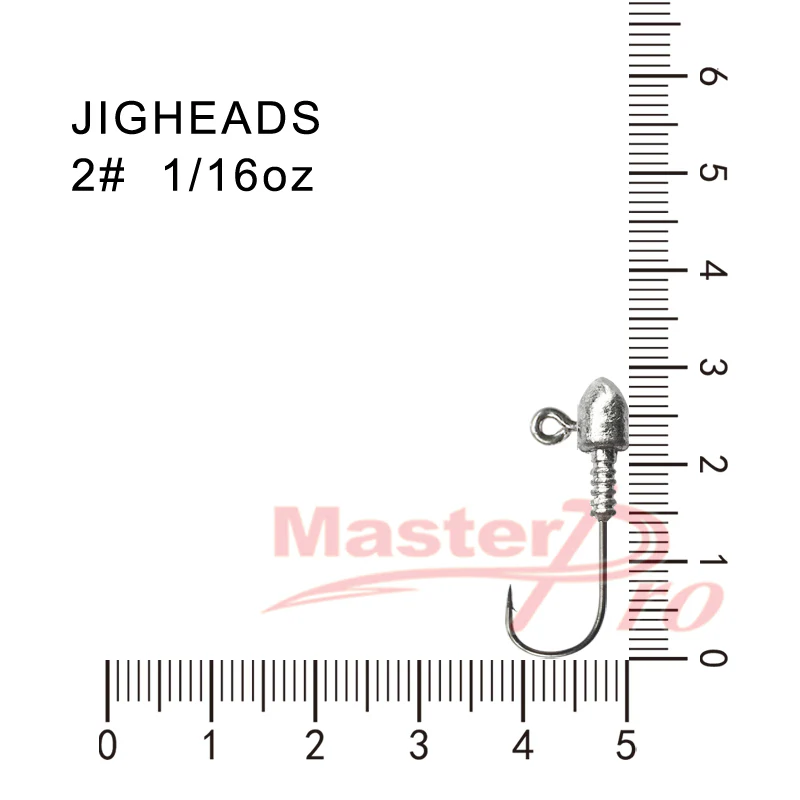 20pcs Size 2#, 1/16 OZ Jig Heads High Chemically Sharpened Hooks Fishing Tackle