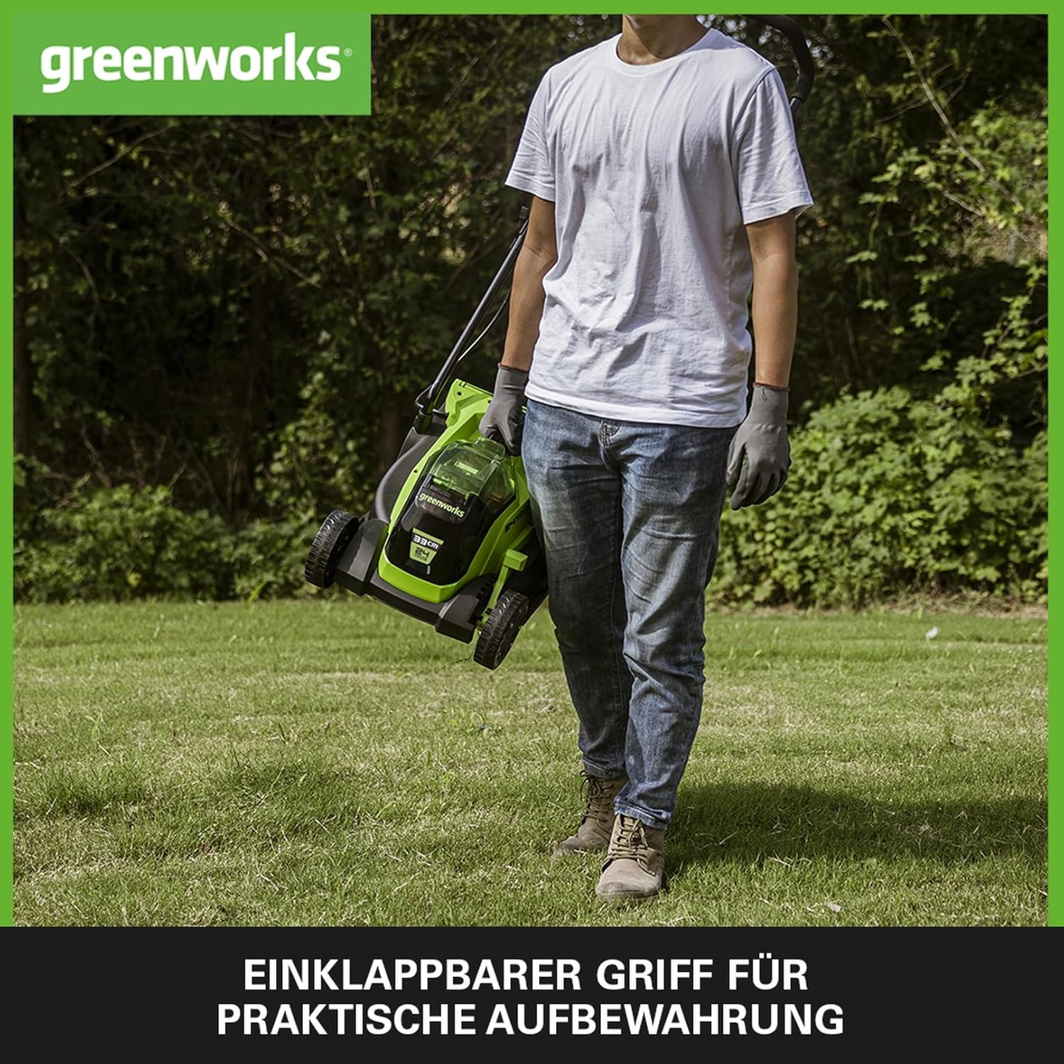 Greenworks 48V (2x24V) Selbstfahrender Akku Rasenmher für groe Flchen bis zu 480m, 46cm Schnittbreite, 55L Sack PLUS zwei 4Ah-Akkus und Doppelladegert GD24X2LM46SPK4X