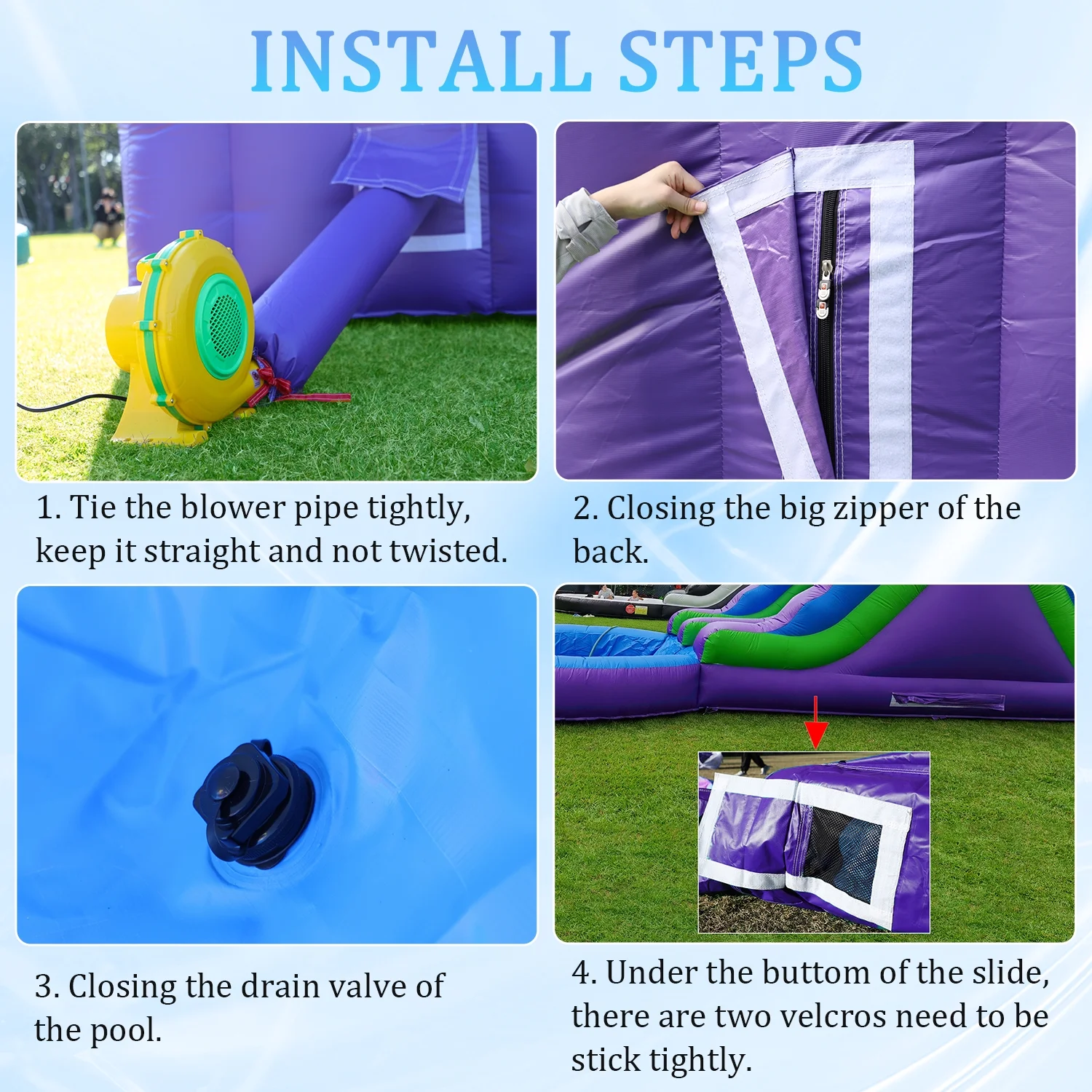 Relunch 26FT Inflatable Double Water Slide for Kids & Adults, PVC Inflatable Water Park with Blower, Giant Splash Pool for Backyard & Outdoor Fun, 26'L x 12'W x 14'H