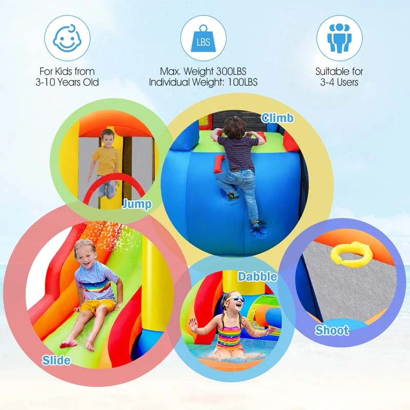 Eletriclife Kid Inflatable Bounce House Water Slide Castle with Blower