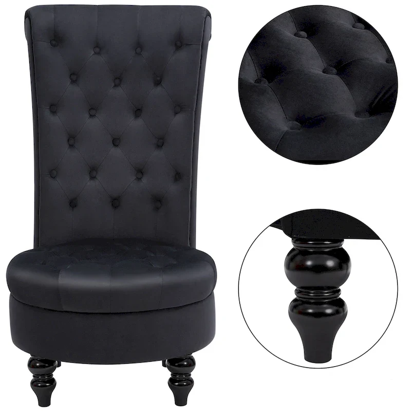 AVAWING Set of 2 Throne Royal Chair Thick Padding and Rubberwood Legs