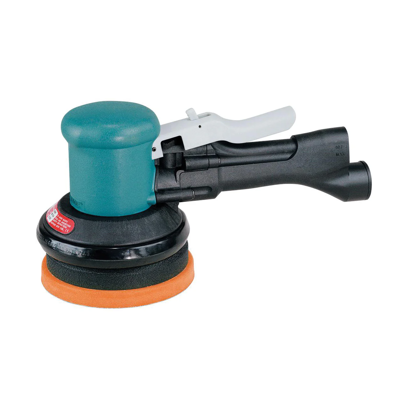 Dynabrade 58441  ~  5 Inch Diameter Two-Hand Gear-Driven Sander Non-Vacuum .4 Hp 900 Rpm Rear Exhaust Hook-Face Pad