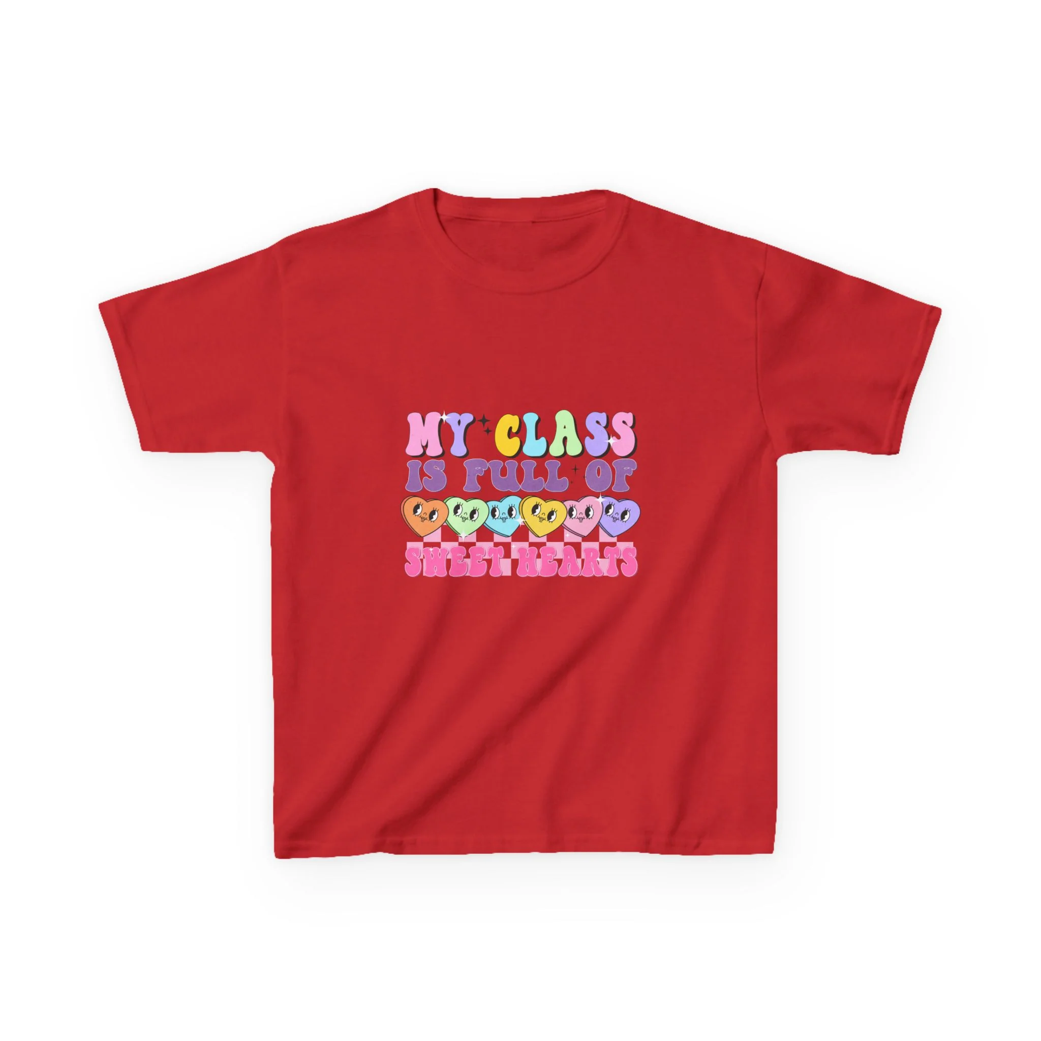 My Class Is Full of Sweet Hearts Kids Tee | Cute Emoji Classroom Shirt