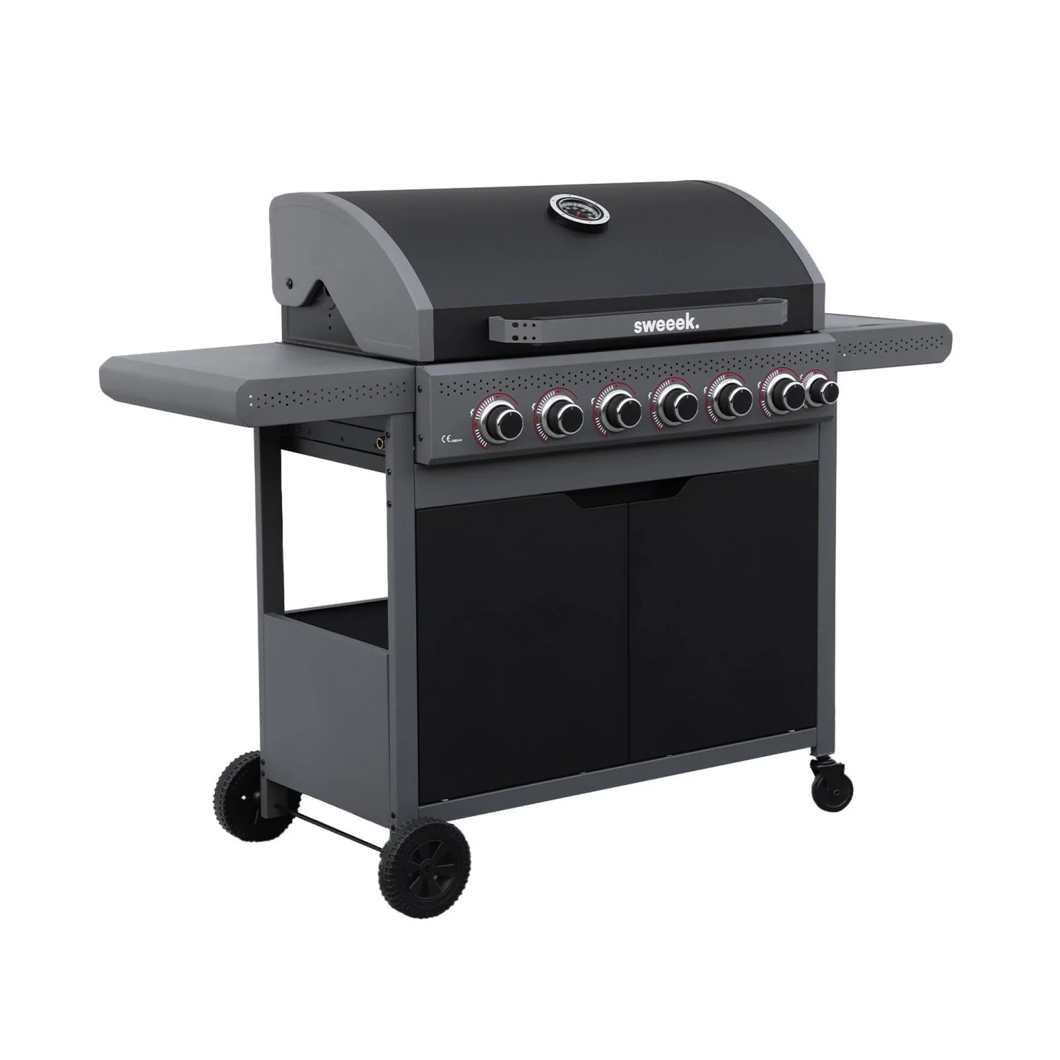 Barbacoa De Gas Edmond Negra - 6 Quemadores + 1 Fuego Lateral | Sweeek