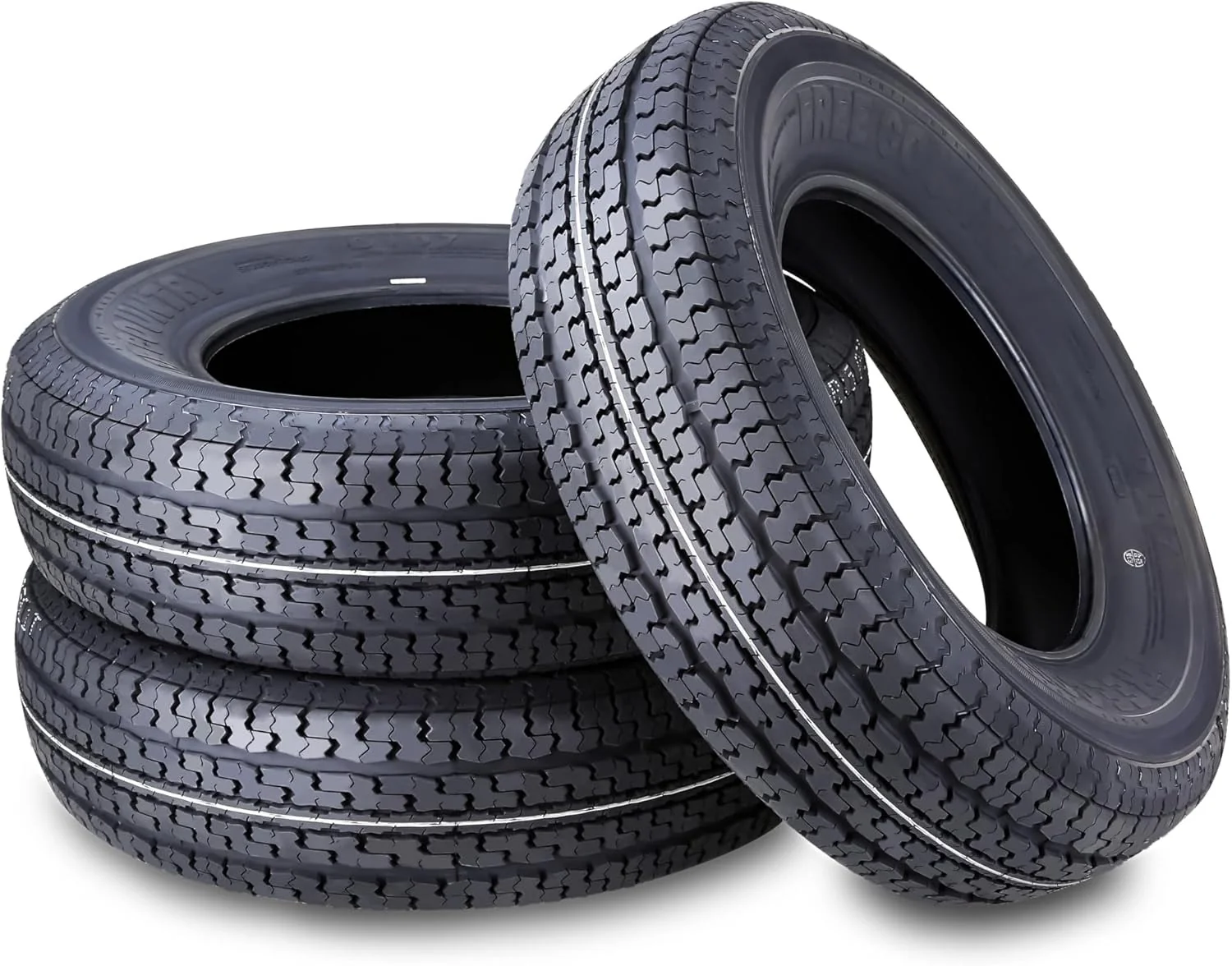 Set of 4 heavy-duty trailer tires ST205/75R15 205 75 15 10-ply, load class E, steel-belted radial tires with abrasion protection