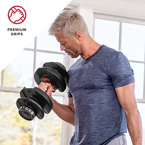 Bowflex SelectTech 552 állítható súlyzópár, 2.2-23.8 kg (5-52.5 lbs), helytakarékos otthoni edzőtermi felszerelés